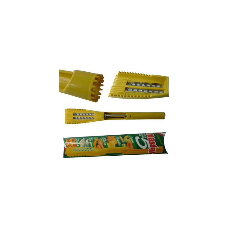 Yellow 5 in 1 Kitchen Apple Corer Potato Carrot Peeler Cutter Slicer Shredder Grater Tool
