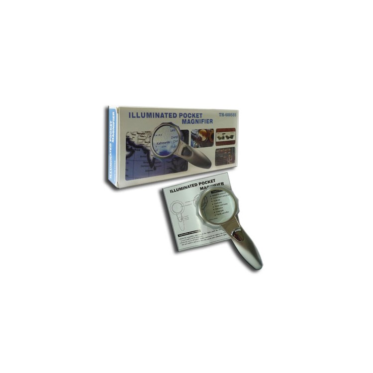 Illuminated 6X LED Light Pocket Magnifier Magnifying Glass