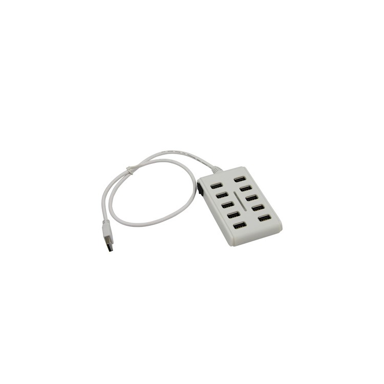Top-quality 10 Ports High-Speed USB2.0 HUB for PC Laptop AC Adapter