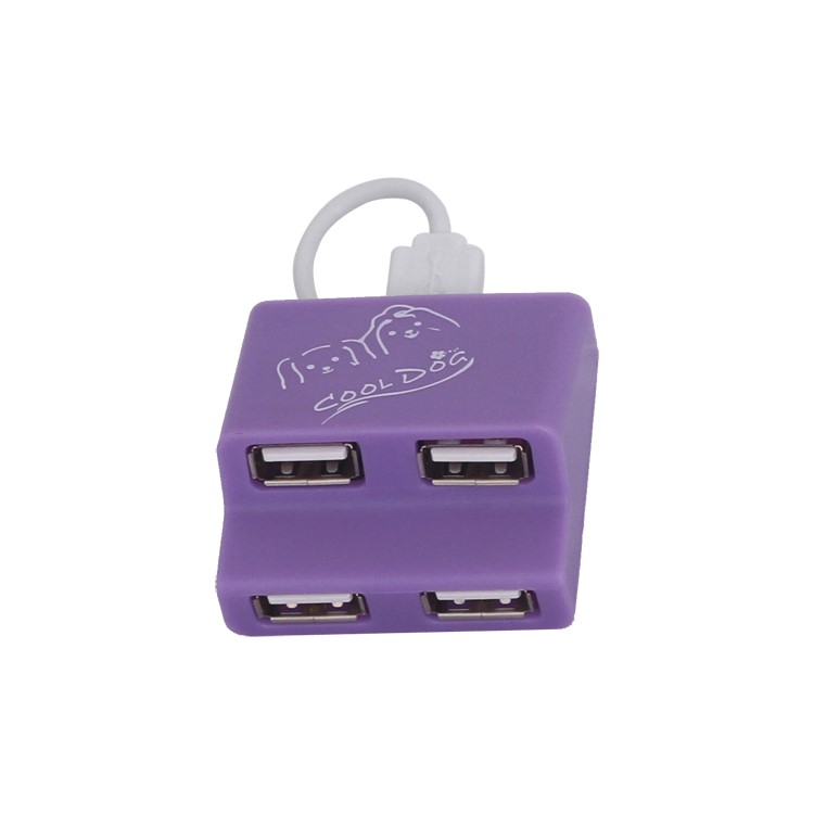 Ladder Style 4-Port USB2.0 USB Hub for PC Laptop - Purple