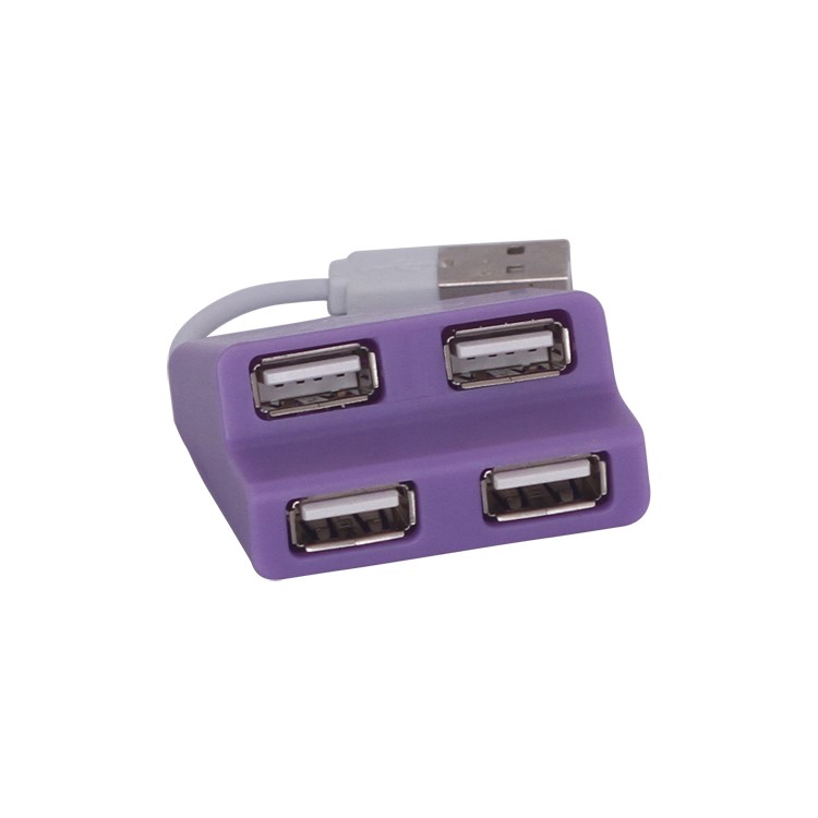 Ladder Style 4-Port USB2.0 USB Hub for PC Laptop - Purple