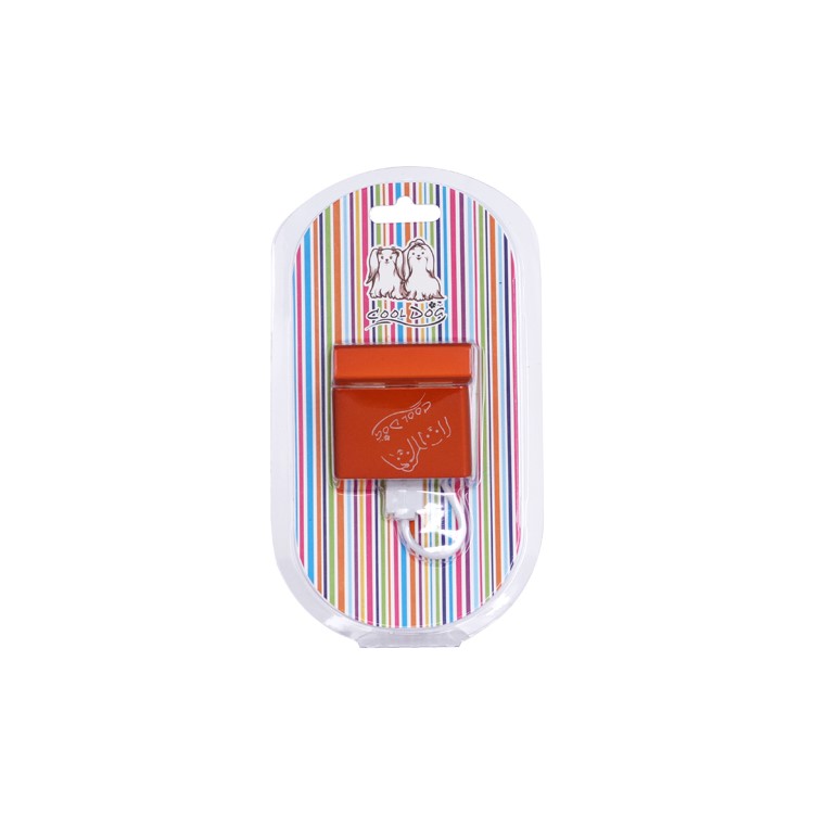 Ladder Style 4-Port USB2.0 USB Hub for PC Laptop - Red Orange