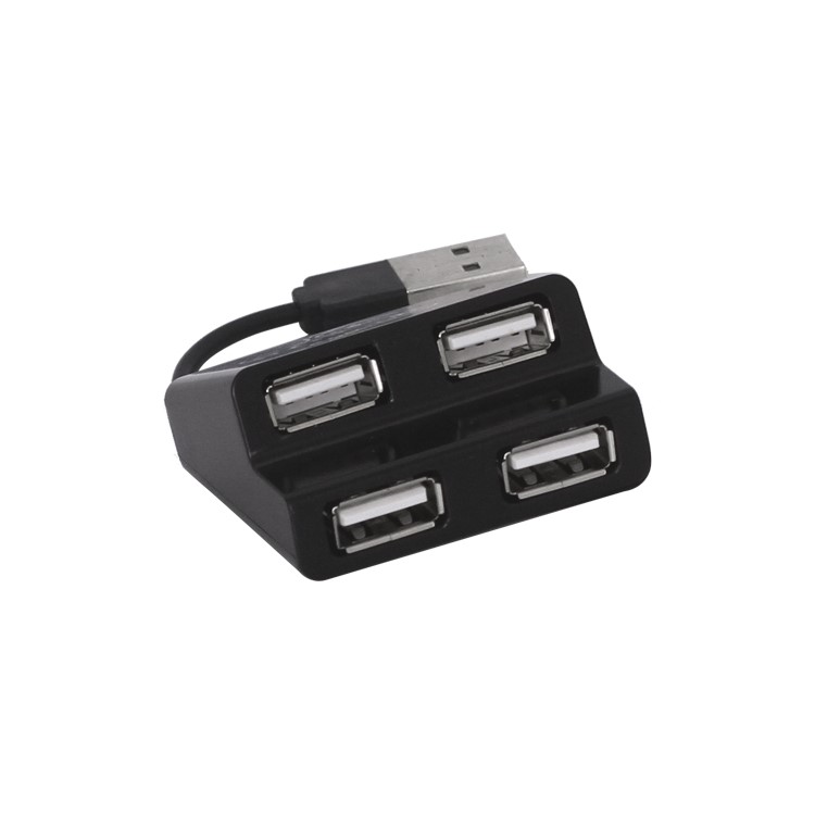 Ladder Style 4-Port USB2.0 USB Hub for PC Laptop - Black