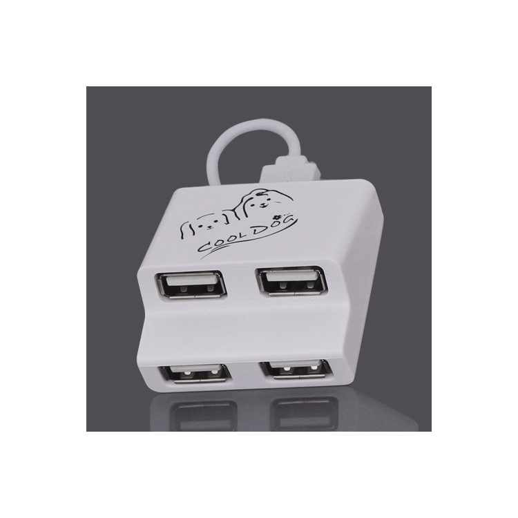 Ladder Style 4-Port USB2.0 USB Hub for PC Laptop - White