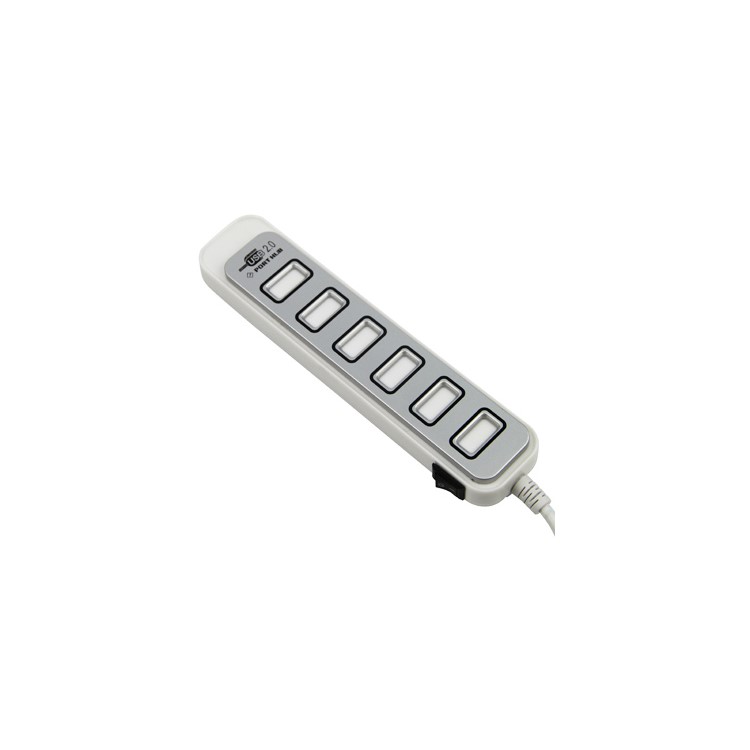 USB 2.0 High Speed 7 Ports Hub Adapter for PC Laptop AC Adapter