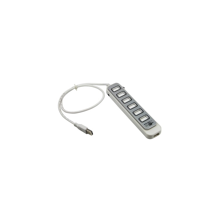 USB 2.0 High Speed 7 Ports Hub Adapter for PC Laptop AC Adapter