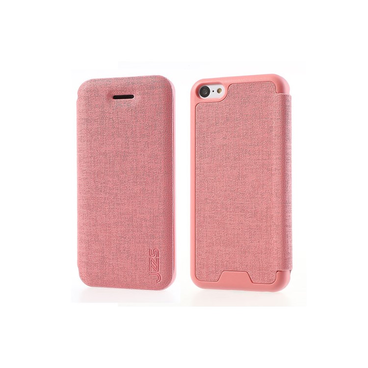 JZZS Oracle Grain Flip Leather Case for iPhone 5c - Pink