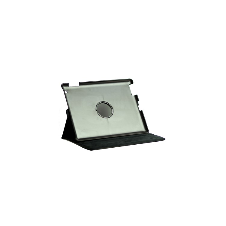 Rotatable Lichee Pattern PU Leather Stand Case with Cutout Logo for New iPad 2 3 4