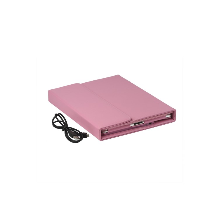 Stylish Bluetooth Keyboard Leather Flip Case for iPad 2 - Pink