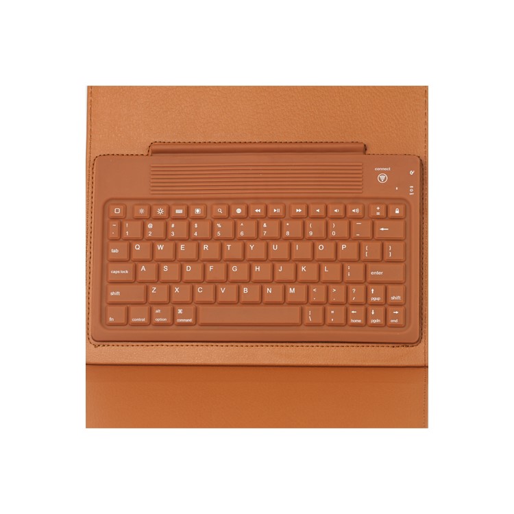 Stylish Bluetooth Keyboard Leather Flip Case for iPad 2 - Brown
