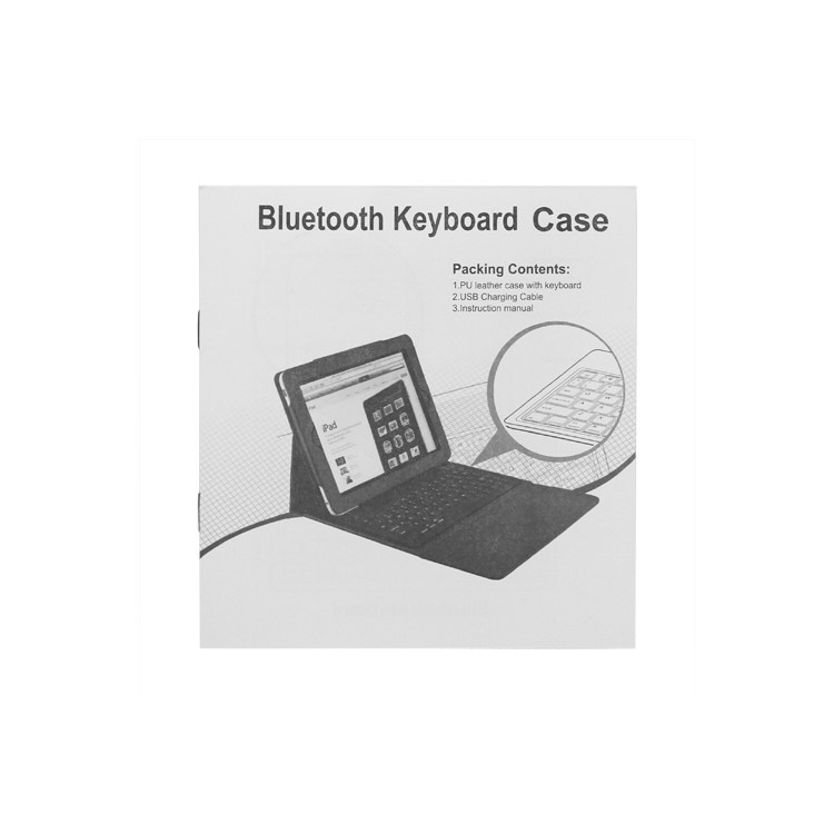 Stylish Bluetooth Keyboard Leather Flip Case for iPad 2 - Purple
