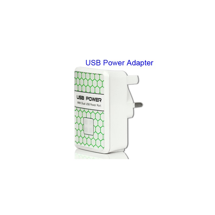 Dual USB Power Adapter AC Wall Charger for iPad / iPhone / iPod / Mobile phone etc (UK Plug)