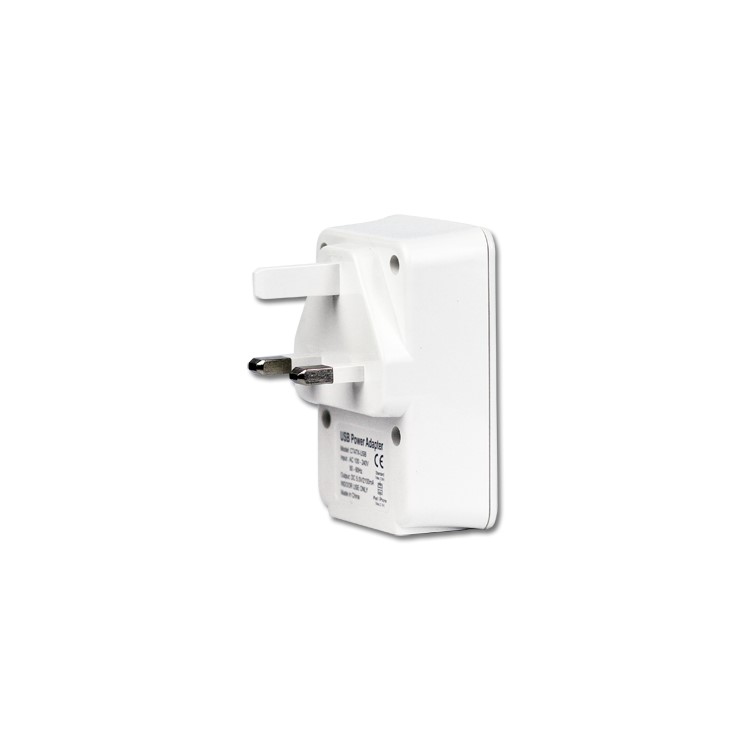 Dual USB Power Adapter AC Wall Charger for iPad / iPhone / iPod / Mobile phone etc (UK Plug)