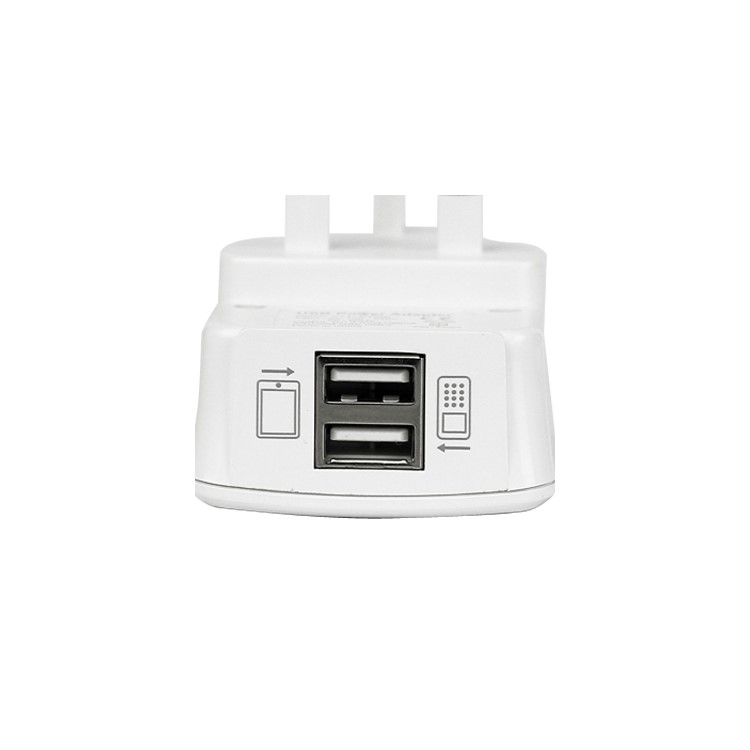 Dual USB Power Adapter AC Wall Charger for iPad / iPhone / iPod / Mobile phone etc (UK Plug)