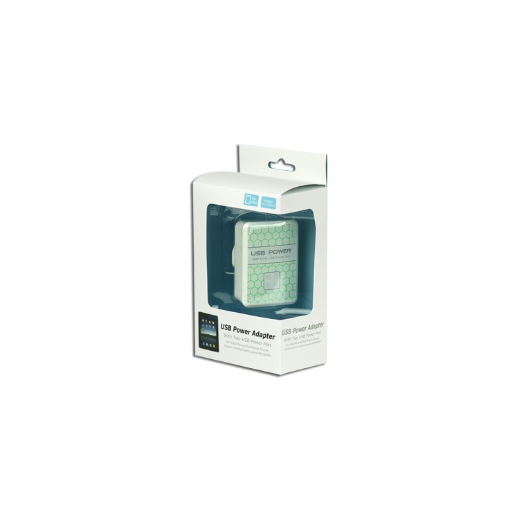 Dual USB Power Adapter AC Wall Charger for iPad / iPhone / iPod / Mobile phone etc (UK Plug)