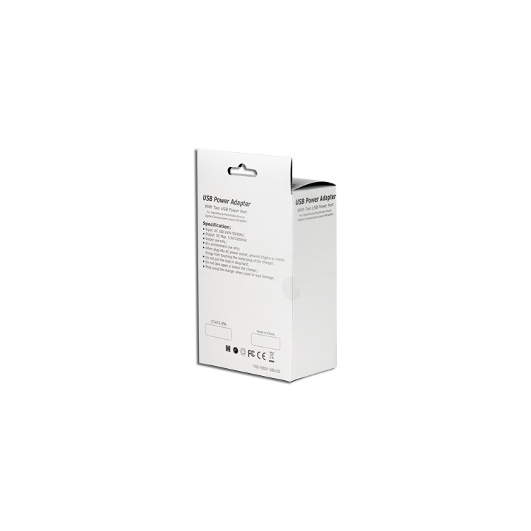 Dual USB Power Adapter AC Wall Charger for iPad / iPhone / iPod / Mobile phone etc (UK Plug)