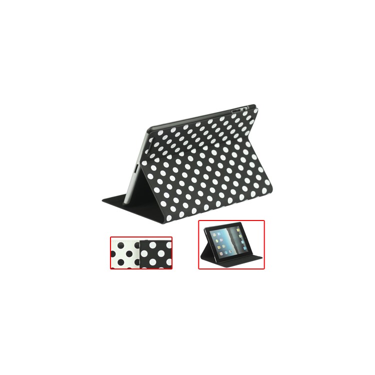 Miraculous Magnetic Wake / Sleep Leather Smart Case for New iPad 3rd 2nd 4th Gen with Polka Dot Pattern