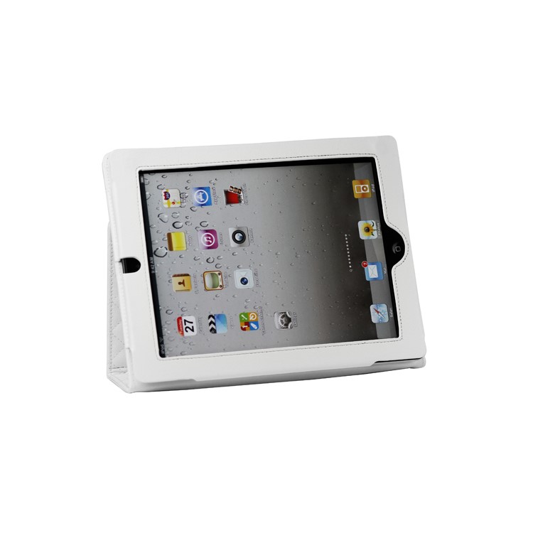 Grid Folio Leather Stand Case for iPad 2 3 4 - White