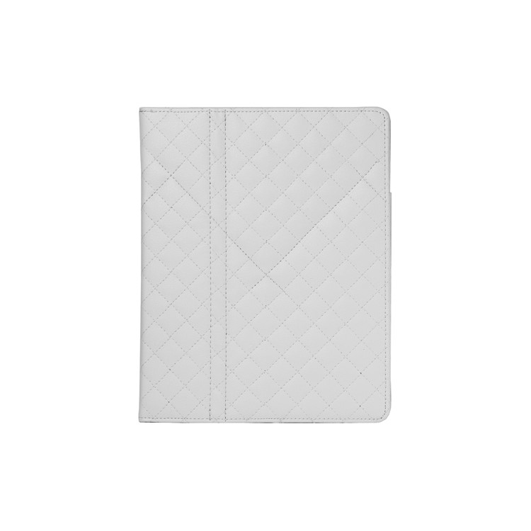 Grid Folio Leather Stand Case for iPad 2 3 4 - White