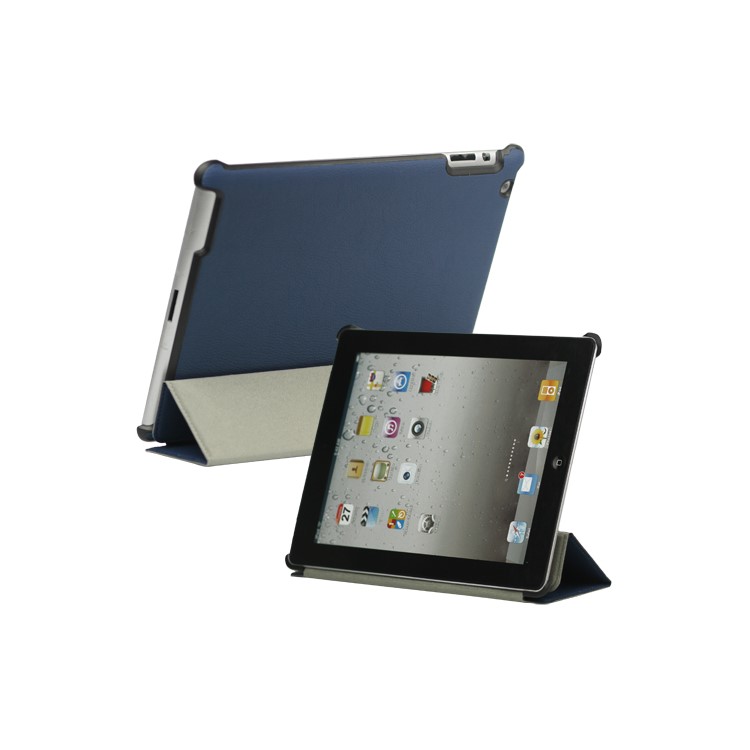 Stylish Leather Smart Cover with Stand for iPad 2 3 4 - Blue