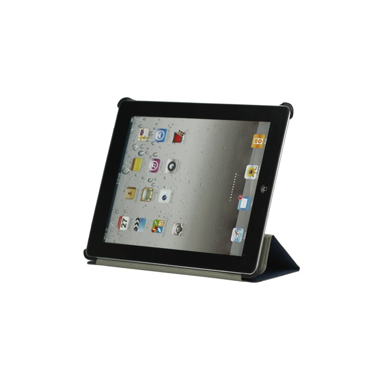 Stylish Leather Smart Cover with Stand for iPad 2 3 4 - Blue