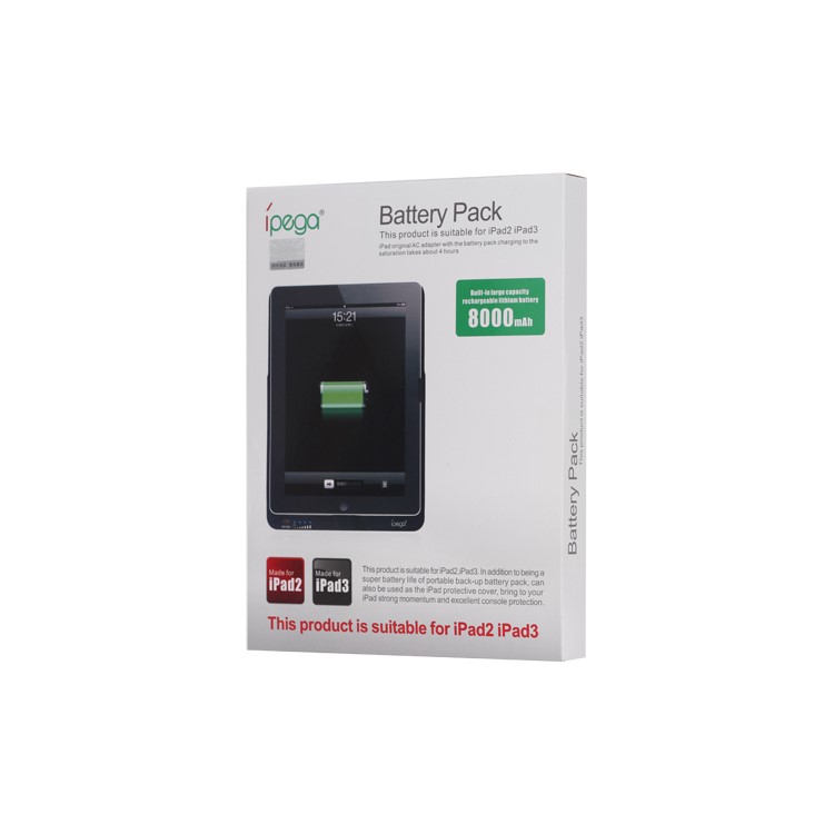 Large Capacity 4000mAh Power Station Battery Pack Charger Case for New iPad and iPad 2