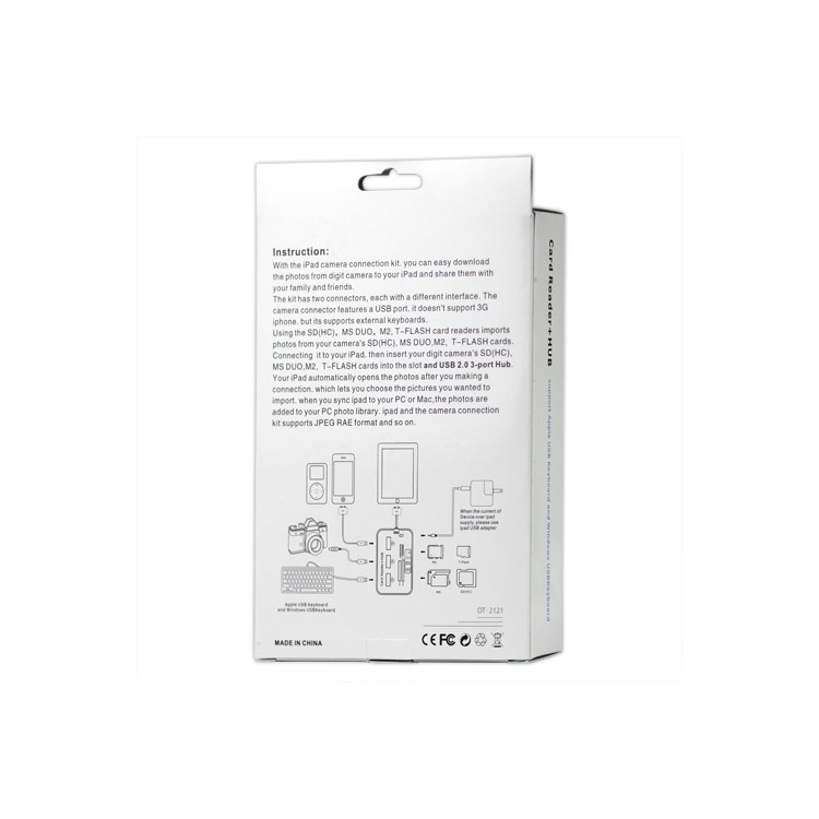 iPad 2 iPad Camera Connection Kit M2 T-Flash MS DUO SD(HC) Card Reader 3 Port Hub