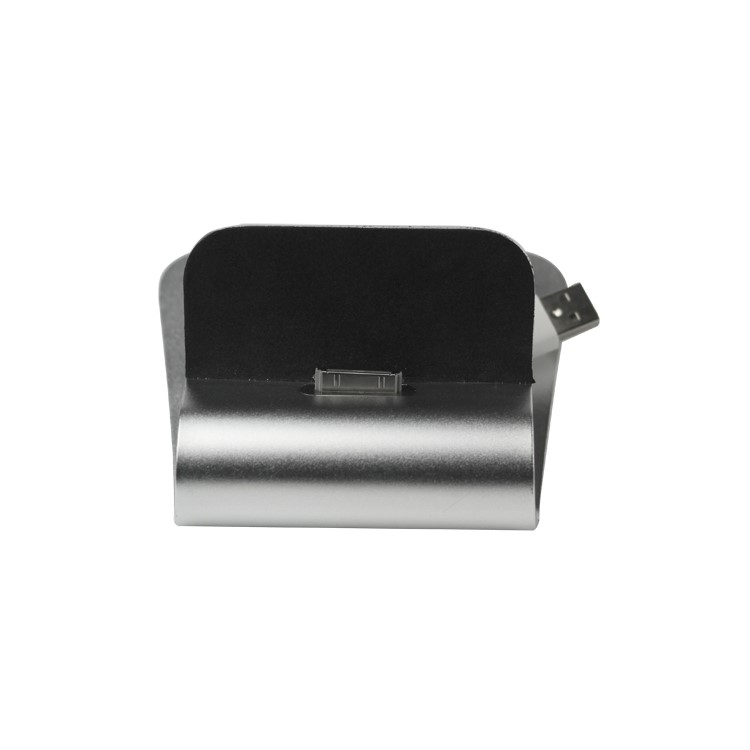 Aluminum The New iPad/iPad 2/iPhone Charging Cradle Dock Station with USB Retractable Cable
