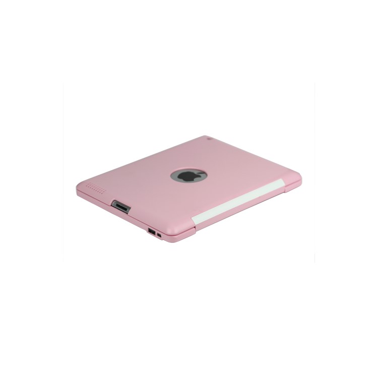 Lastest Wireless Bluetooth Keyboard Plastic Case for iPad 2 3 4 - Pink