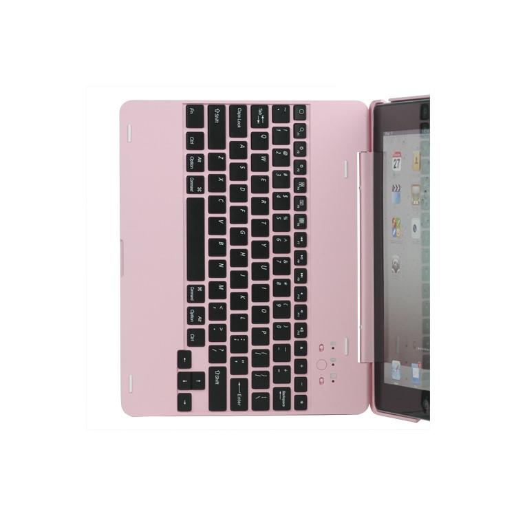 Lastest Wireless Bluetooth Keyboard Plastic Case for iPad 2 3 4 - Pink