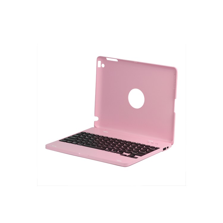 Lastest Wireless Bluetooth Keyboard Plastic Case for iPad 2 3 4 - Pink