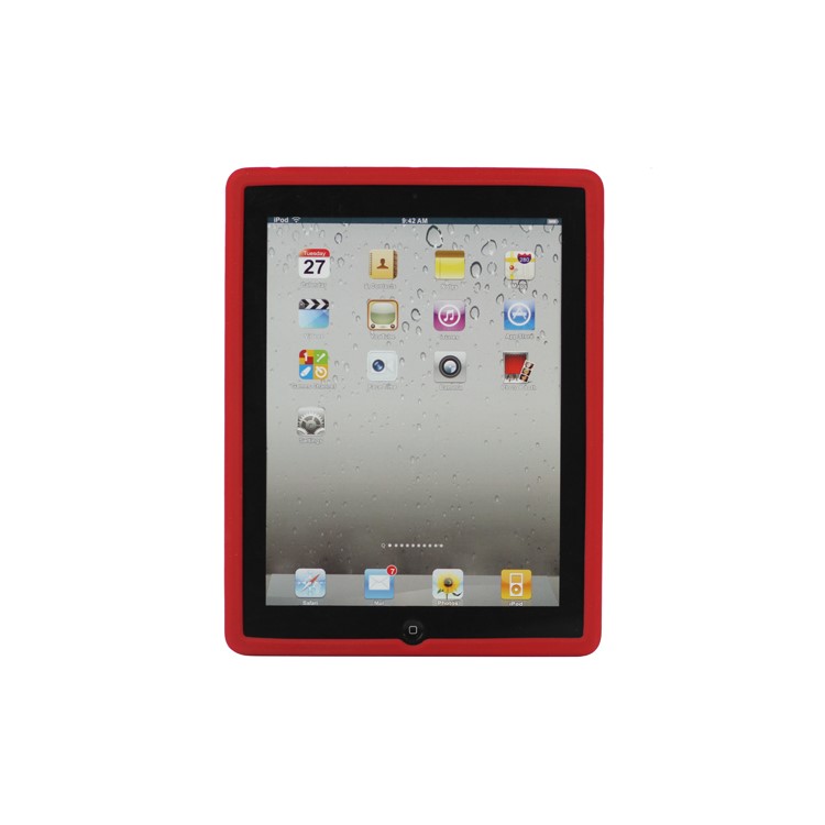 Soft Silicone Cover Case for New iPad 2nd 3rd 4th Generation - Red
