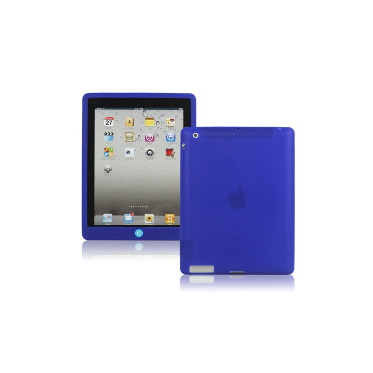 New iPad 2nd 3rd 4th Gen Silicone Case Skin Cover with Home Button - Blue