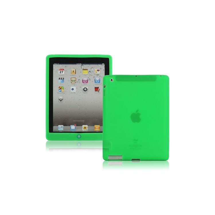 New iPad 2nd 3rd 4th Gen Silicone Case Skin Cover with Home Button - Green