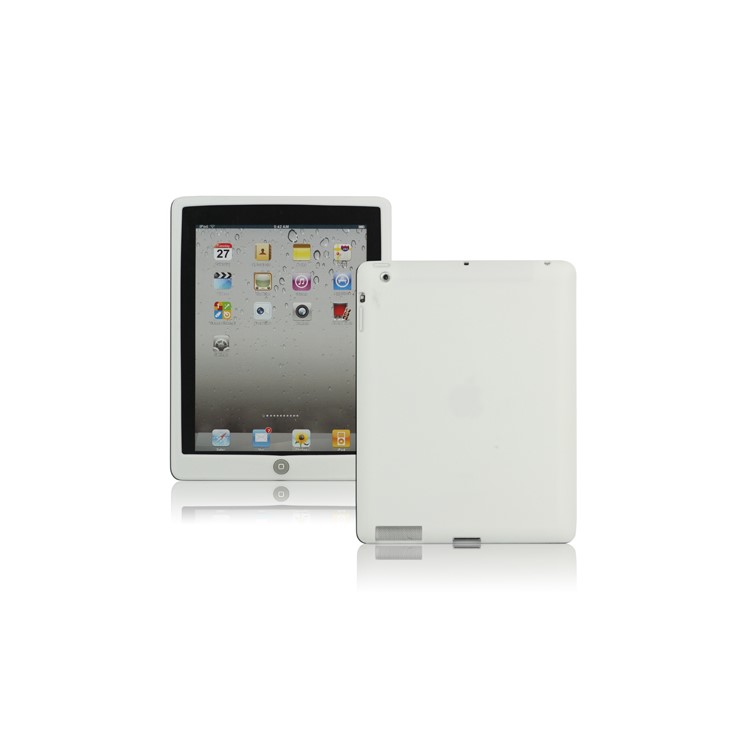 New iPad 2nd 3rd 4th Gen Silicone Case Skin Cover with Home Button - White