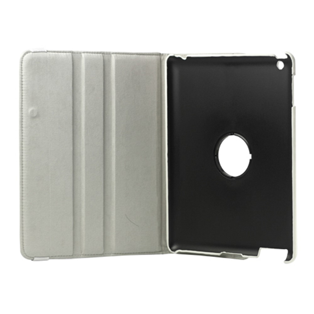 360 Degree Rotating New iPad 2 3 4 Leather Case Cover with Stand - White