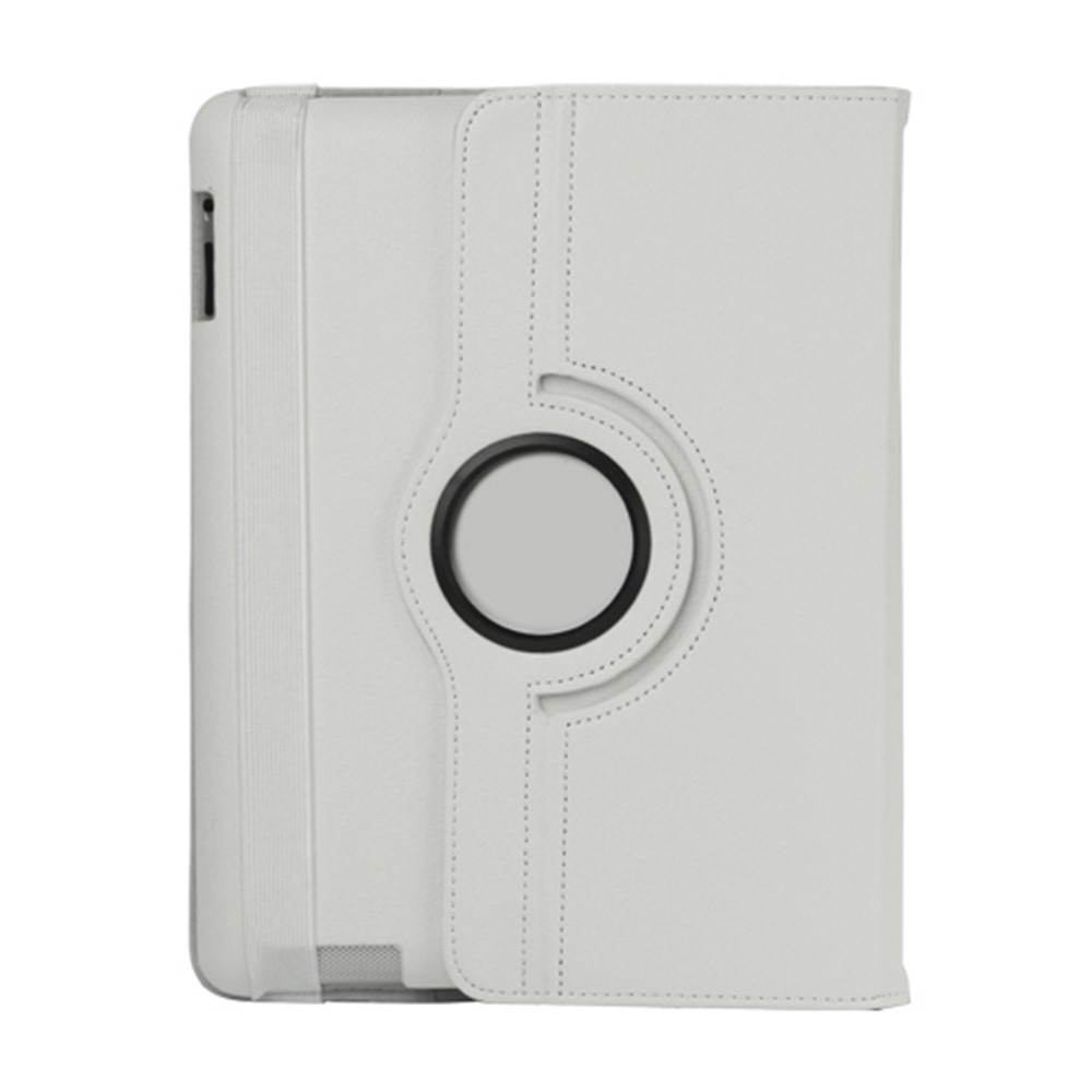 360 Degree Rotating New iPad 2 3 4 Leather Case Cover with Stand - White