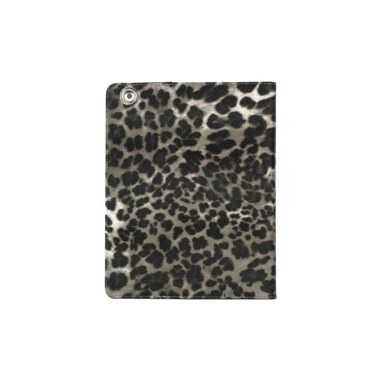 Leopard Folio Leather Case Stand for New iPad 2 3 4 - Black