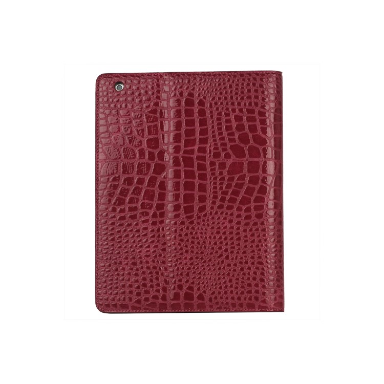 Crocodile Folio Leather Case Stand for New iPad 4th 3rd 2nd Gen - Purple