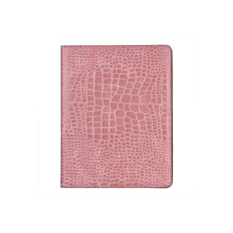 Crocodile Folio Leather Case Stand for New iPad 4th 3rd 2nd Gen - Pink