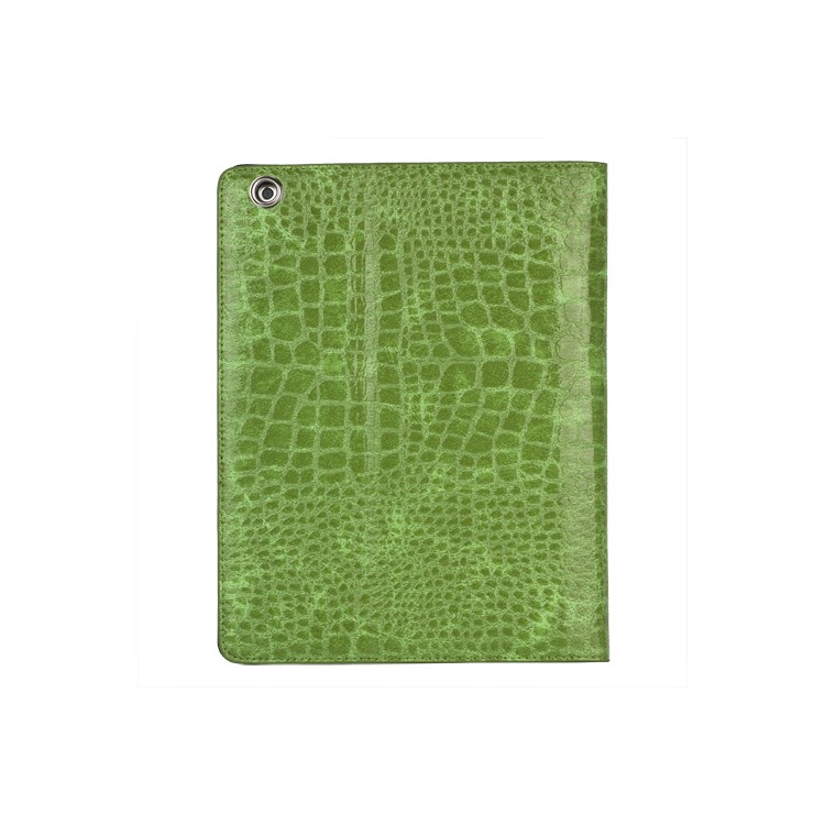 Crocodile Folio Leather Case Stand for New iPad 4th 3rd 2nd Gen - Green