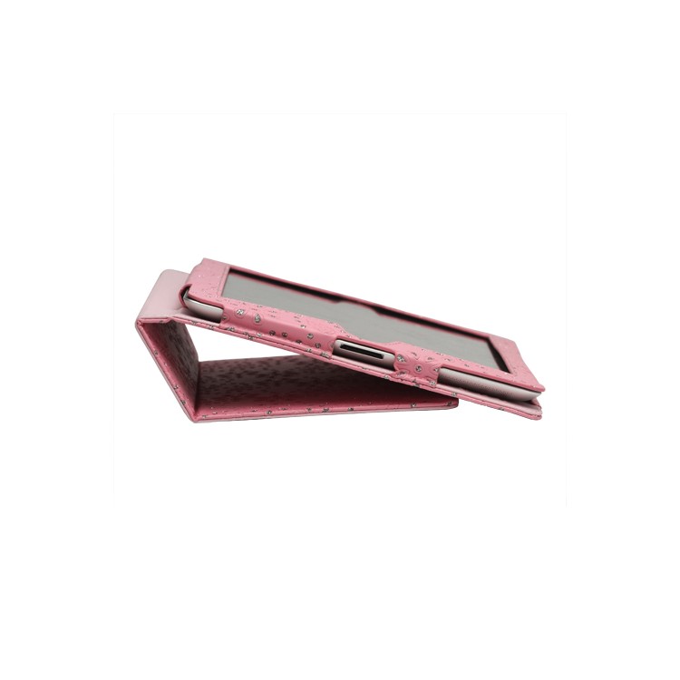 Glittery Flora Leather Stand Case for New iPad 2 3 4 - Pink