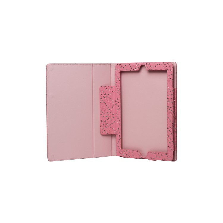 Glittery Flora Leather Stand Case for New iPad 2 3 4 - Pink
