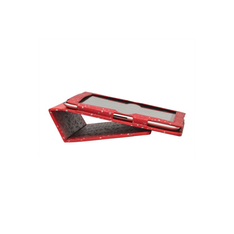Glittery Flora Leather Stand Case for New iPad 2 3 4 - Red