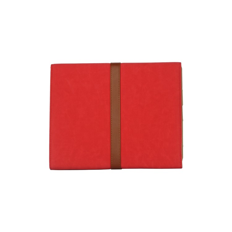 Stylish Leather Stand Case with Belt and Brass Buckle for iPad 4th 3rd 2nd Gen - Red
