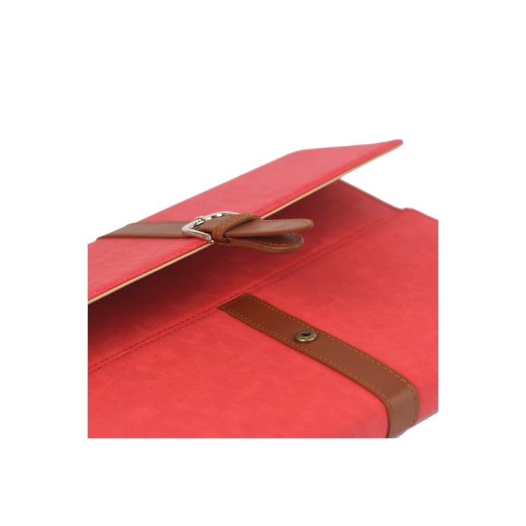 Stylish Leather Stand Case with Belt and Brass Buckle for iPad 4th 3rd 2nd Gen - Red