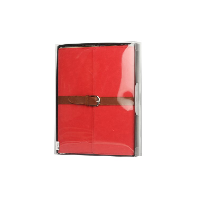 Stylish Leather Stand Case with Belt and Brass Buckle for iPad 4th 3rd 2nd Gen - Red