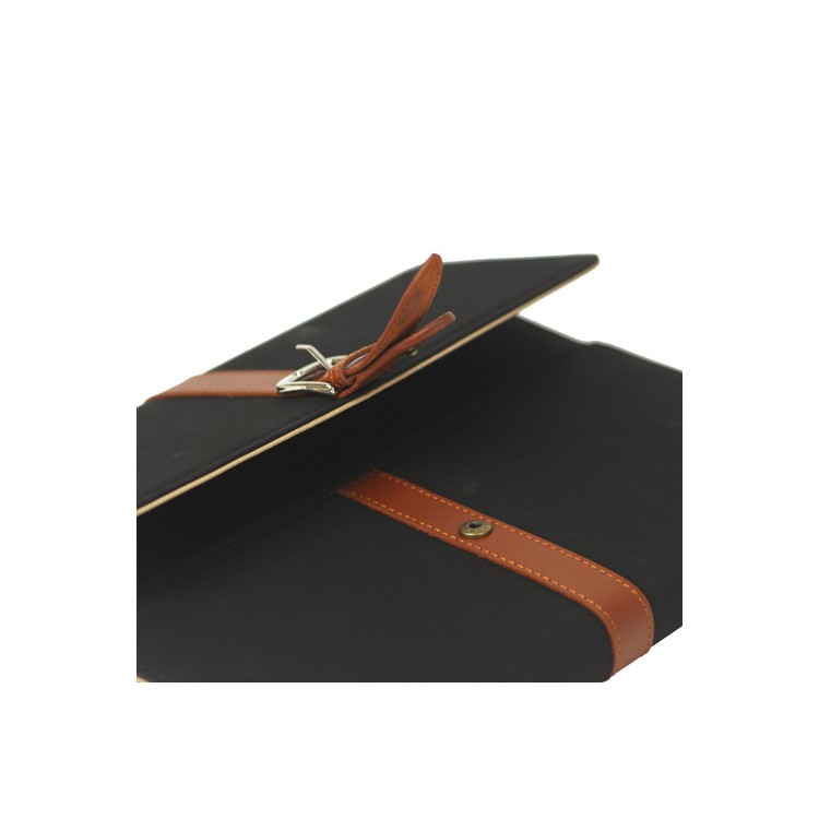 Stylish Leather Stand Case with Belt and Brass Buckle for iPad 4th 3rd 2nd Gen - Black