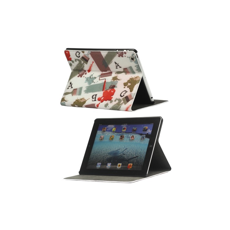 Graffiti Leather Smart Cover with Stand for iPad 4th 3rd 2nd Generation
