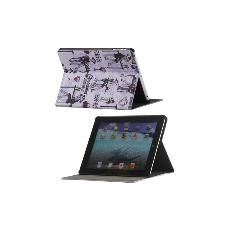 Fashion Lady PU Leather Stand Case Smart Cover for iPad 2 3 4 - Purple